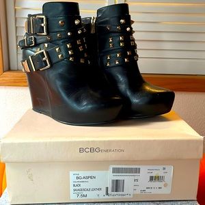 BCBG moto studded boots